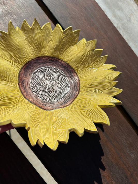 Butter Me Up Yellow and Copper Sunflower Bowl